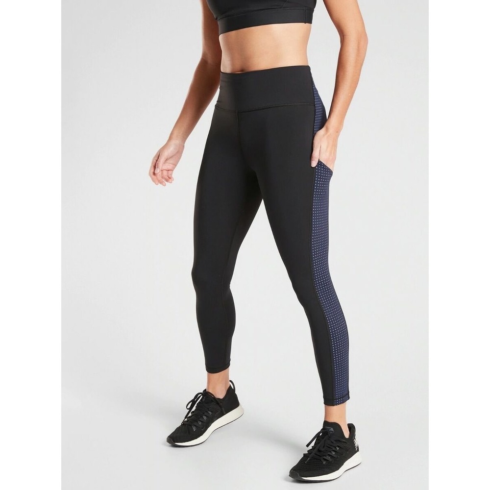 Athleta Ultimate 7/8 Tight Leggings High‎ Rise Black Blue XXS